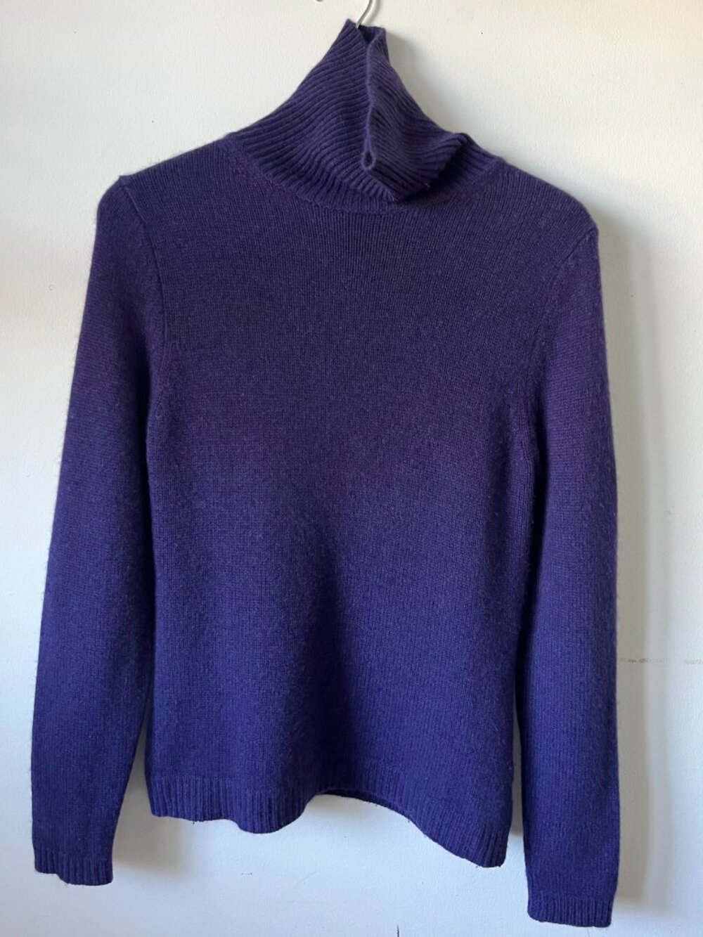 Eric Bompard Paris Purple Violet Turtleneck Cashmere Sweater S/M